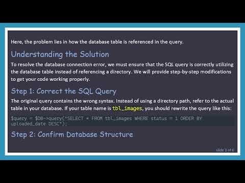 Addressing Database Connection Issues in PHP