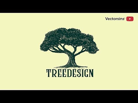 How to create classic or vintage logo in Illustrator [] Tree logo [] [] Illustrator tutorial []