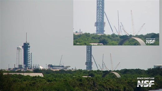 Earlier today, Falcon 9 fleet-leading booster B1067-30 rolled out to the pad at historic Launch Complex 39A ahead of tomorrow morning's record-breaking Starlink 10-11 launch. Keep your eyes on LC-39A overnight, using our 24/7 livestream, Space Coast Live, linked in the comments below. 👇 (Record-breaking because this will be the first booster to fly for a 30th time!) | NASASpaceflight.com