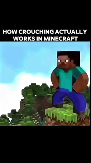 How crouching actually works in Minecraft 😂😂🤣🤣 #minecraft #gaming #foryou