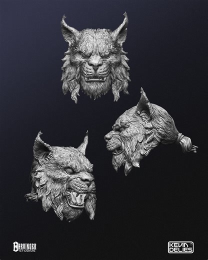 Lynx Warrior Head – Character Design & Sculpt, Kevin Delies