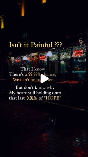 Pooja Sharma on Instagram: "I know there’s a 99.99% chance, We can’t be together But don’t know why my heart still holding onto that last 0.01% of “HOPE”…❤️‍🩹 . . . . . . . . . . . #shayri #lovequotes #quotes #quote #viral #peace #trending #quotestagram #quoteoftheday #brokenquotes #brokenheartquotes #relationshipquotes #relationship #poetry #love #emotion #brokenheart #sad #happy #relationships #feelings #fakepeople #poetrylovers #breakupquotes #poetrycommunity #loveshayari #poetrygram #breaku