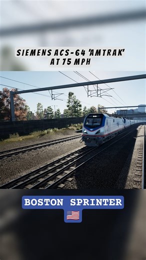ACS-64 @ 75 MPH #shorts #boston #amtrak #trainsimworld #providence #trainspotting #usarailway #tsw6