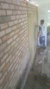 Bagging brickwork for feauture garage wall