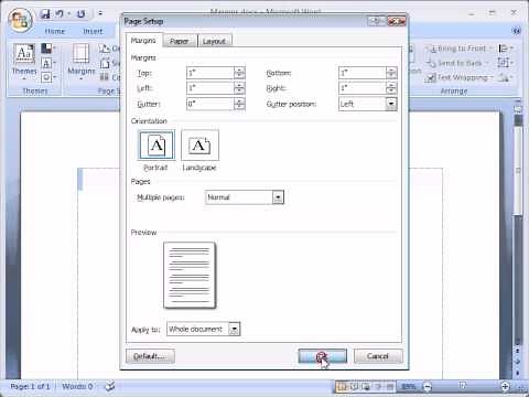 Word 2007 | Set Margins and Paragraph Alignment