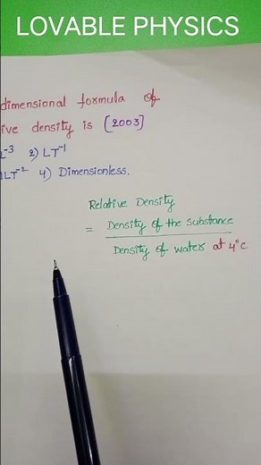 The dimensional formula of relative density