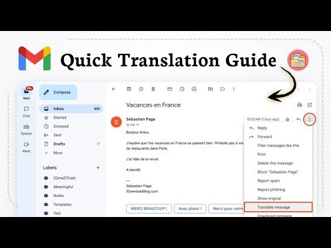 How to translate an email in Gmail (Quick Conversion)