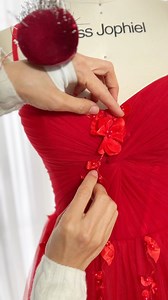 Making a corset 3D floral appliqué red long prom dress #dress #gown #fashion #prom #promdress #prom2025 #hautecouture #missjophiel #wedding #bridalgown #vintage #sewing #creative #sewingproject #fashiondesigner #elegant #reddress #likeforlikes #loveislove #lovestory #loveyou | Miss Jophiel