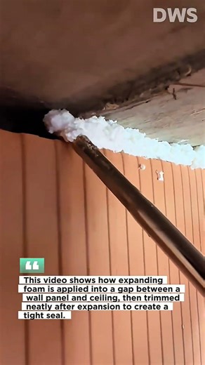 Expanding Foam Gap Filling Technique Under Ceiling (Satisfying!)