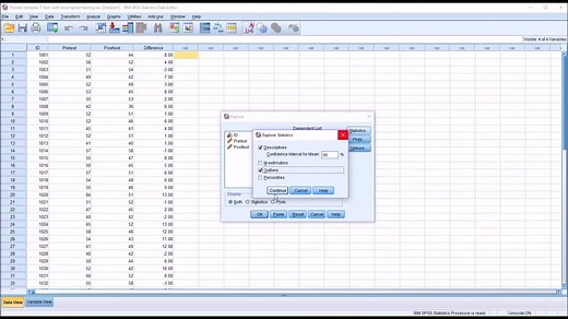 配对样本T检验 Paired-Samples T Test with Assumption Tesing using SPSS