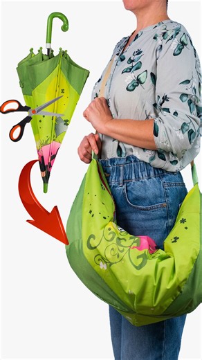 1.4M views · 11K reactions | Amazing trick to transform an old umbrella into a cute shoulder bag easily! Miarti✂️ | Miarti - Wiederverwendung | Facebook