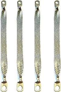 Automotive Multi-Purpose Universal Engine Grounding Strap Flexible Bare Copper Braids 4PCS (12 Inch Length and 1/2 Inch Width)