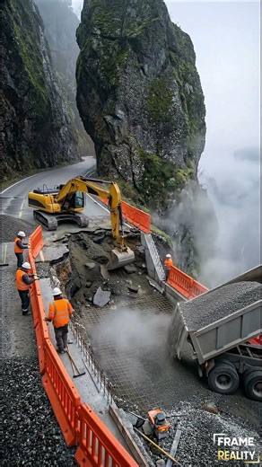 Incredible Cliffside Road Collapse & Repair Transformation #beforeafter