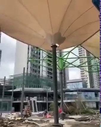 Tensile PTFE membrane structure installation. #civilengineering #theconstructor #construction #civil #engineering #civilengineeringworld #civilengineer #engineer #engineers #building #civilconstruction #constructionlife #engineeringlife #constructionworker | The Constructor - Civil Engineering Home