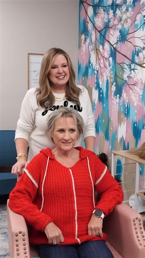 Mrs.Penny’s husband surprised her with a wig after she came with her sweet daughter-in-law, Ty! She looks so beautiful in Carly. | Georgia Hair Solutions & Salon