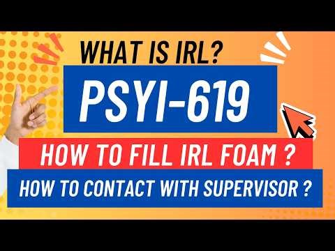 How to fill IRL form of Internship Report Psychology psyi619 || What is IRL? || Psyi619 internship