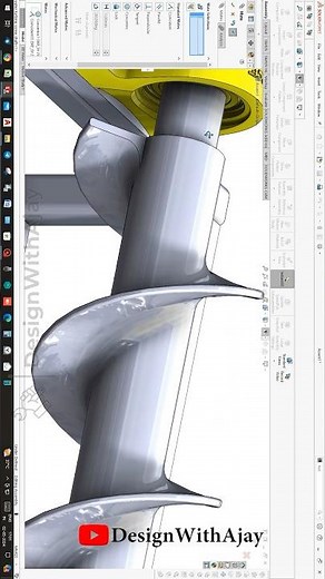 water screw turbine design (Archimedes) #shortsvideo #solidworks #machine #shorts #designwithajay