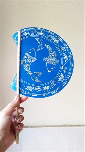 Painting on 5 rupees hand fan 😱❤️ #art #painting #diy #shorts #easy #creative #craft