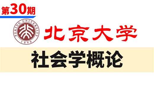 北京大学：社会学概论 卢晖临【国家精品课程】