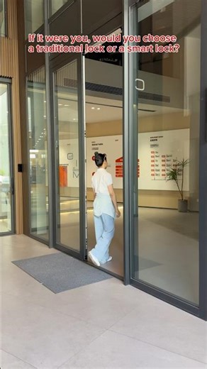 Hinged door with smart lock