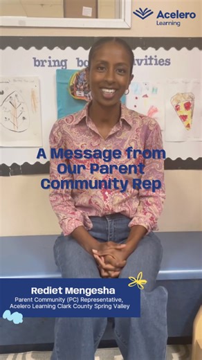 Acelero Learning Clark County on Instagram: "Strong programs start with engaged parents 💙 Our Parent Community Reps at Acelero Learning Spring Valley are leading with purpose. Hear from Rediet Mengesha as she shares why staying involved matters and how she’s working to bridge the gap between families and the teachers, ensuring parent voices are heard. 💫"