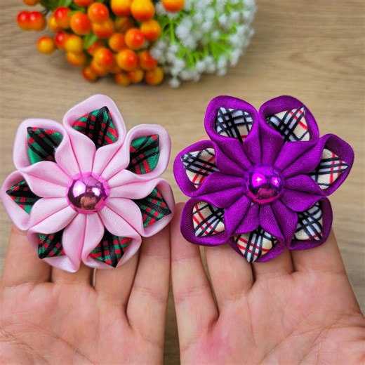 DIY Ribbon Flowers | DIY Easy Beautiful Flowers | Very Easy Idea | How to Make Satin Ribbon Flower #ribbon #ribbonflower | Knitting House