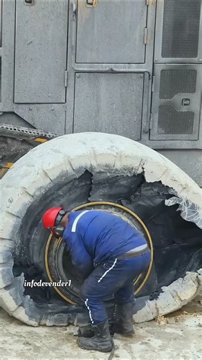 Kaise Change Hote Hain 12 Feet Ke Giant Truck Tires?😮 ‪@XYZ_FACTS_96‬ #facts #shortsfeed