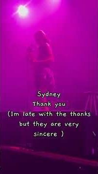 haven’t toured Oz since the James support tour—very special. Thank you 🇦🇺