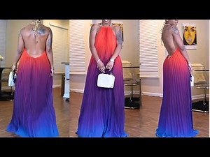 How to Cut and Sew Backless Maxi Dress / Open Back Maxi dress / Halterneck Summer dress