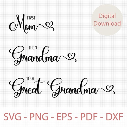 Mom Grandma Great Grandma Svg, Mom Life Svg Png, Great Grandma Svg, Happy Mother's Day Svg, Grandma Svg, Pregnancy Announcement Svg Png - Etsy