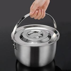 [Hot Item] Stainless Steel Container Storage Rack with Lids Mi22936