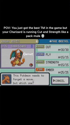 i want to teach Charizard a powerful fire type move but i need to delete one move #pokemon #firered
