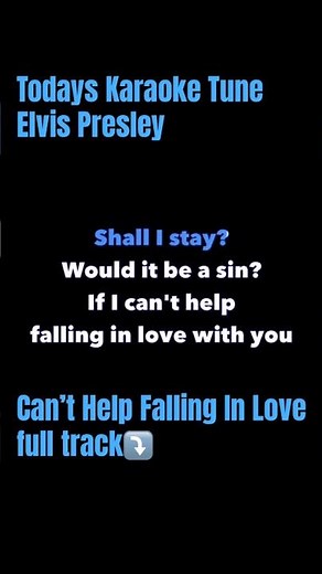 Elvis Presley | Can’t Help Falling In Love | Karaoke 🎤