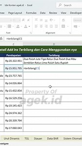 Excel Terbilang Otomatis! Cara Install Add-Ins Cara Pakainya (Langkah Mudah) Mau membuat tulisan angka otomatis menjadi terbilang di Excel tanpa mengetik manual? 🎉 Di video ini saya tunjukkan cara install Add-Ins Terbilang di Excel dan cara menggunakannya dengan mudah dan cepat — cocok untuk invoice, slip gaji, nota pembayaran, laporan keuangan, administrasi sekolah, hingga UMKM. File terbilang dapat di akses di sini https://lynk.id/agek.id/y15gr49q04eq Tutorial ini 100% pemula-friendly ✨ Cukup