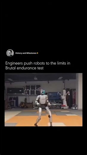 History and milestones on Instagram: "Engineers pushed robots to their absolute limits 🤖⚙️ In a brutal endurance test, machines were forced to run, lift, balance, and repeat tasks nonstop until failure. The goal wasn’t perfection—it was to discover weaknesses under extreme stress. Motors overheated, joints wore down, and software glitches appeared, but every breakdown revealed valuable data. These tests help engineers build stronger, smarter, and more reliable robots for real-world use, from di