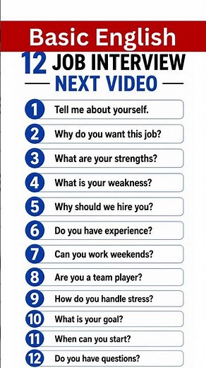 12 Common Job Interview Questions Easy English Practice