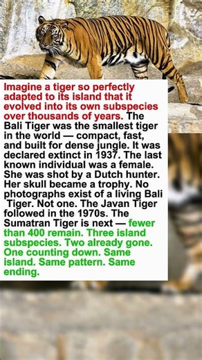🐯Bali Had Its Own Tiger. The Last One Was Shot in 1937. #wildlife #shorts