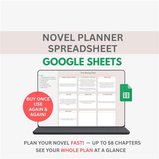 Chapter Outline Writing Google Spreadsheet, Fantasy Novel Outline Template, Romance Novel, Plot Your Story Chapter by Chapter - Etsy