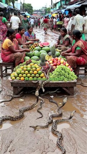 A Unique View of an Asian Market: Tropical Fruit and Exotic Snakes