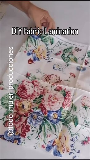 Thousands of Tips on Instagram: "DIY A Guide to Fabric Lamination: Is a fantastic technique that lets you laminate fabric for countless home decor projects. First, take the fabric you want to use and place transparent self-adhesive paper, like Contact paper, on the front, printed side. Smooth it out with a ruler as you go to avoid wrinkles. Once the adhesive paper is in place, use the paper backing that you peeled off and place it on top of the fabric. Iron over the paper until the heat bonds th