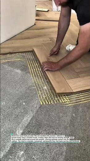 Amazing Wood Tile Flooring Installation! #Construction#Flooring #DIY