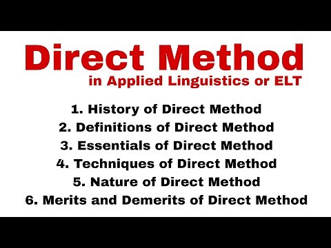 Direct Method in English Language Teaching| Direct Method in Applied Linguistics| Direct Method