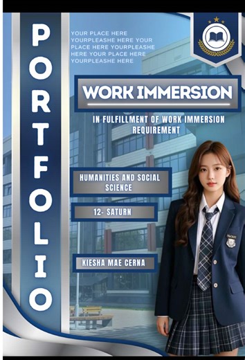 Work Immersion Portfolio Template in Blue and Silver