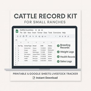 Cattle Record Keeping Kit – Google Sheets Livestock Tracker (printable) - Etsy UK