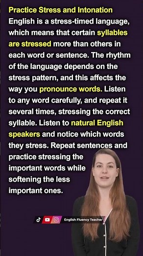 Improve Your English Speaking Skills - Stress and Intonation