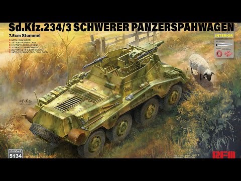 Rye Field Model 1/35 Sd.Kfz. 234/3 Schwerer Panzerspähwagen 7.5cm Stummel inbox review