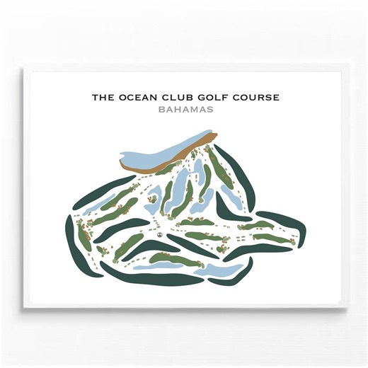 The Ocean Club Golf Course, Bahamas | Golf Course Map, Golf Map, Golfer Gift for Him,scorecard Layout,golfer Boyfriend Gift, Art Print Decor - Etsy