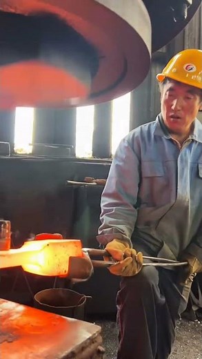 How do forging workers pierce through forged parts?