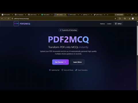 PDF to MCQ Generator | RAG + LLM Project Demo (FastAPI + React + OCR)