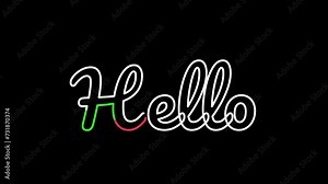 helo text animation, helo text with colorful animation, in mp4 format